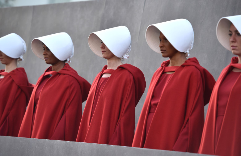 Mandatory Credit: Photo by Stewart Cook/REX/Shutterstock (9637472bd)
Handmaids
The Handmaids Tale TV show premiere, Arrivals, Los Angeles, USA - 19 Apr 2018