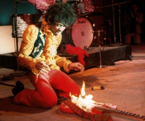 jimi hendrix guitar on fire rolling stones