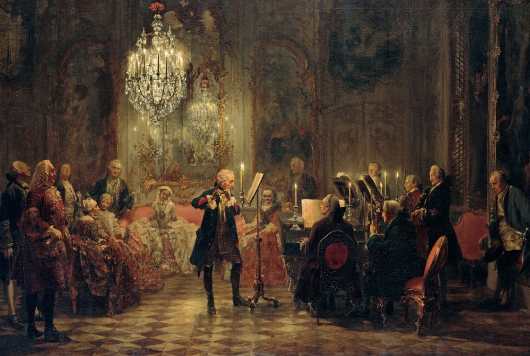 Flute Concert with Frederick the Great at Sanssouci, oil on canvas by Adolph Menzel.